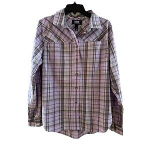 Duluth Trading Women's AKHG Midnight Button Down Sun Shirt Size Medium